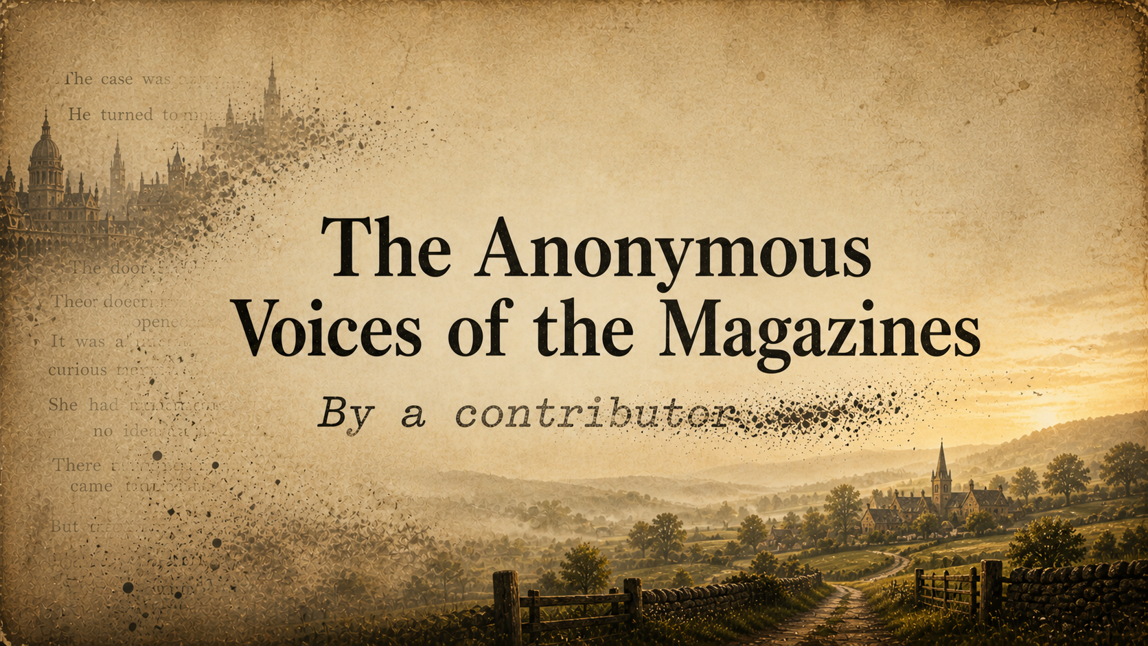 The Fading Ink: Sherlockian Era, Case #016: The Voices of the Magazines: Anonymous Authors.